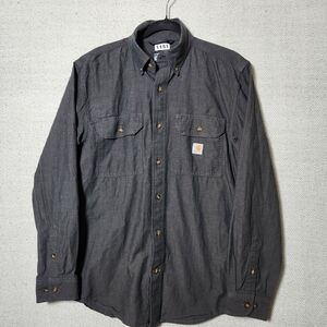 Carhartt Mens Size S Black Button-Up Mdium Weight 100% Cotton Shirt